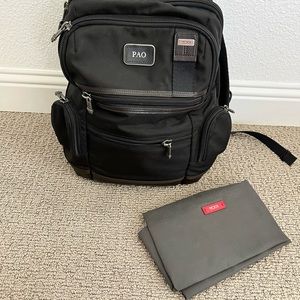 Tumi Alpha Bravo Backpack. Brwn trim. Retails for $495. Good condition.
